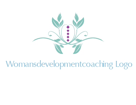 leaves and vines with puple gems logo