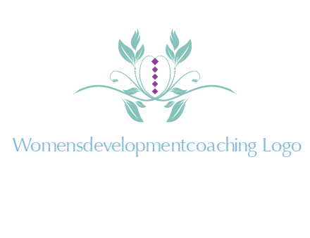 leaves and vines with puple gems logo