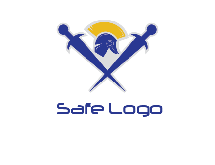 sword with helmet logo