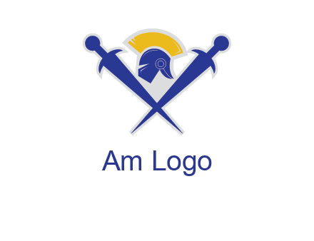 sword with helmet logo