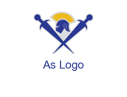 sword with helmet logo