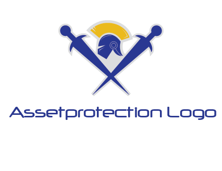 sword with helmet logo