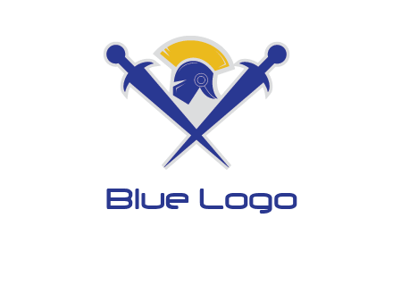 sword with helmet logo