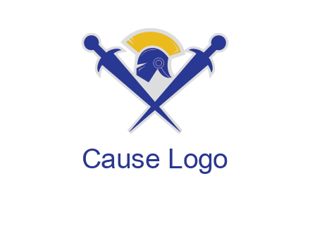 sword with helmet logo