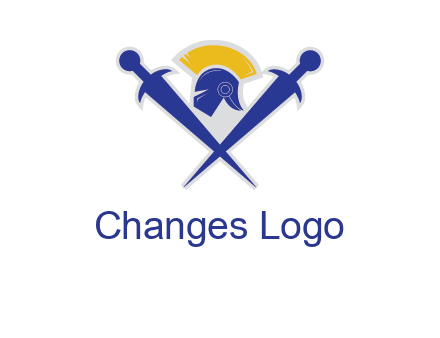 sword with helmet logo