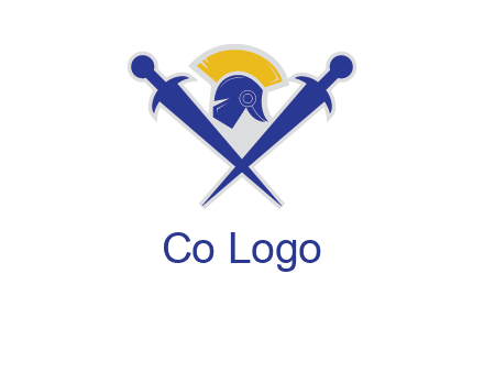 sword with helmet logo