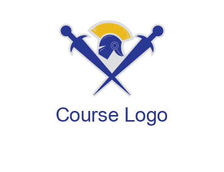 sword with helmet logo