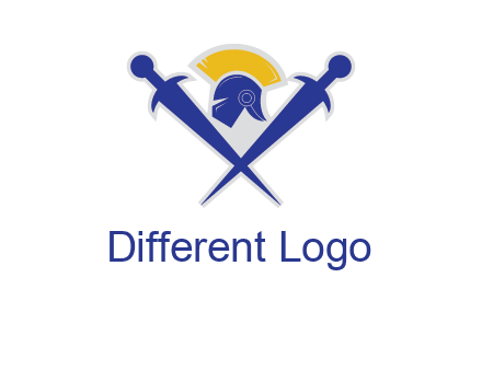 sword with helmet logo