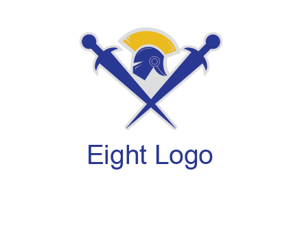 sword with helmet logo