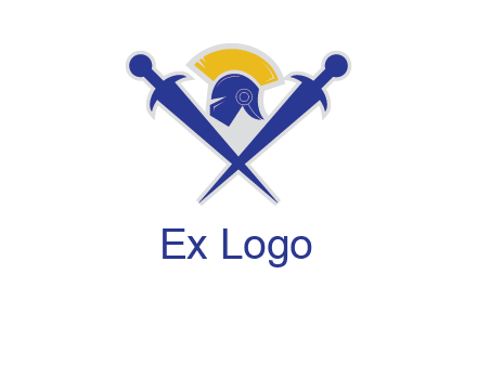 sword with helmet logo