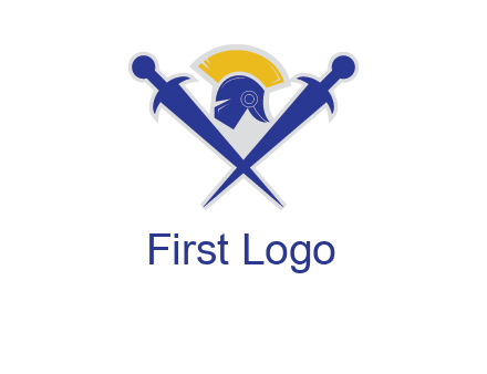 sword with helmet logo