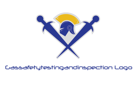 sword with helmet logo
