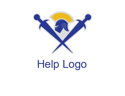 sword with helmet logo