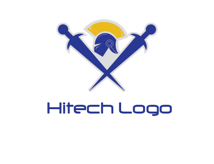 sword with helmet logo