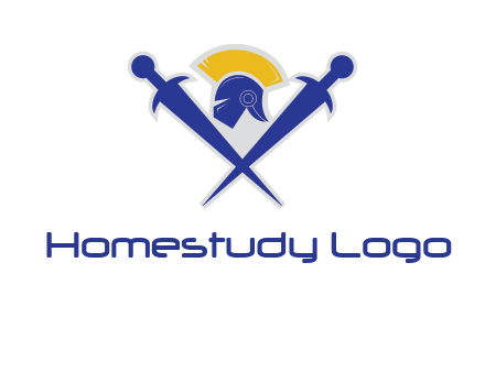sword with helmet logo