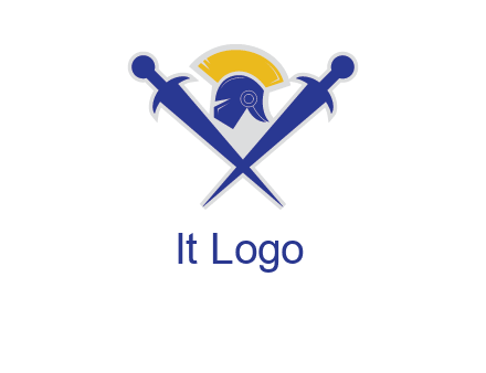 sword with helmet logo