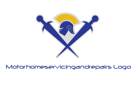 sword with helmet logo