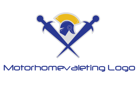 sword with helmet logo