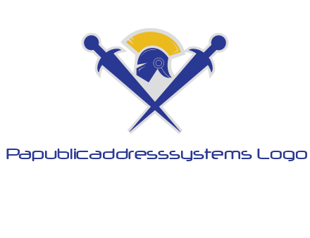 sword with helmet logo