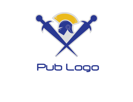 sword with helmet logo