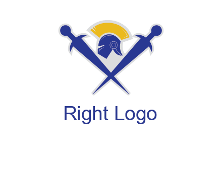 sword with helmet logo