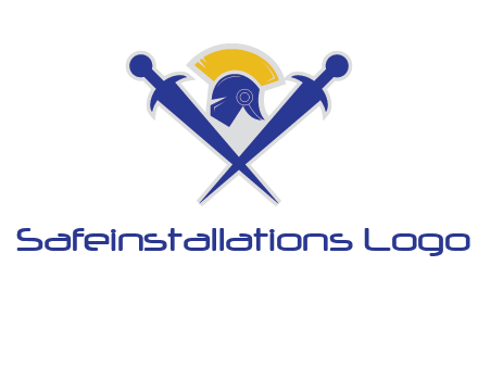 sword with helmet logo