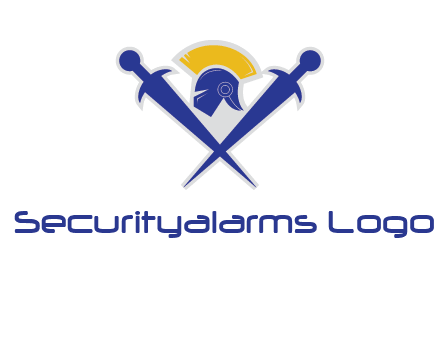sword with helmet logo