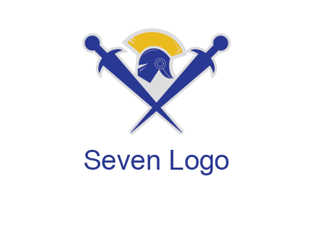 sword with helmet logo
