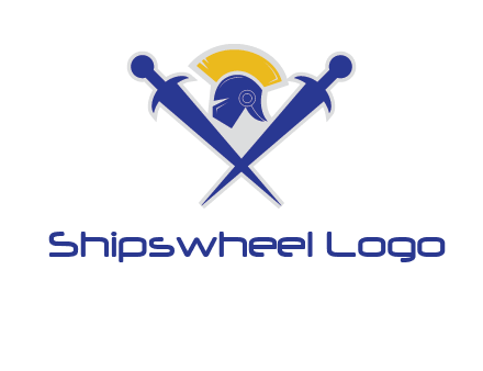 sword with helmet logo