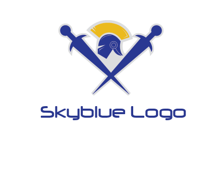 sword with helmet logo