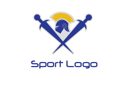 sword with helmet logo