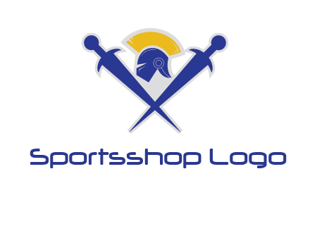 sword with helmet logo