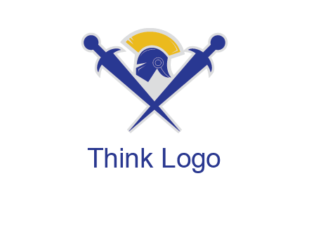 sword with helmet logo