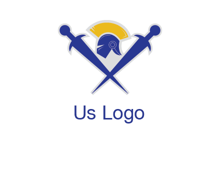 sword with helmet logo