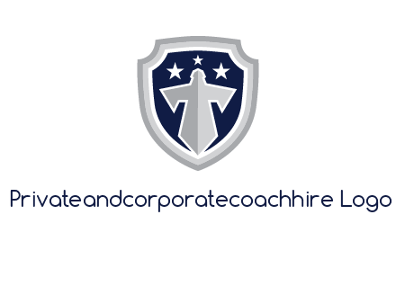 stars with sword in shield security logo