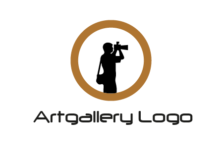 photographer in circle logo