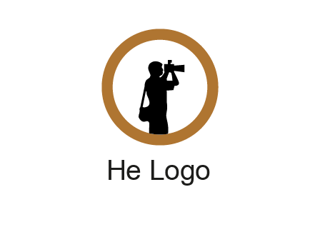 photographer in circle logo
