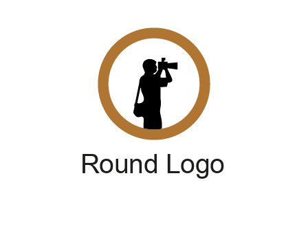 photographer in circle logo