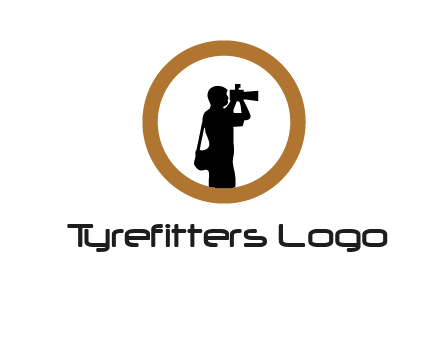 photographer in circle logo