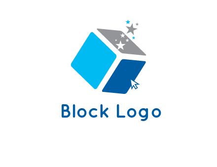 stars with 3D block logo