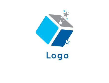 stars with 3D block logo