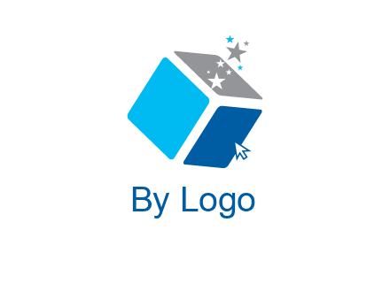 stars with 3D block logo