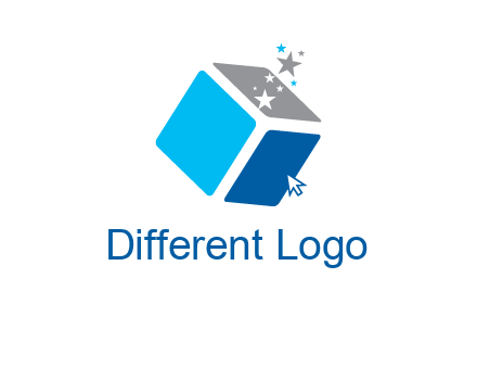 stars with 3D block logo