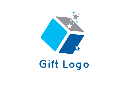 stars with 3D block logo