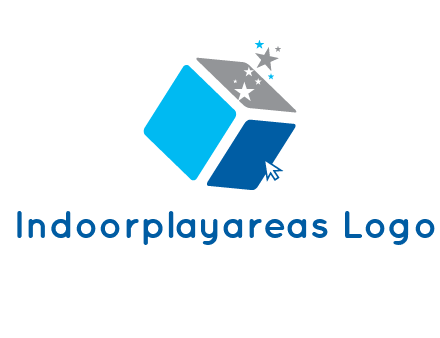 stars with 3D block logo