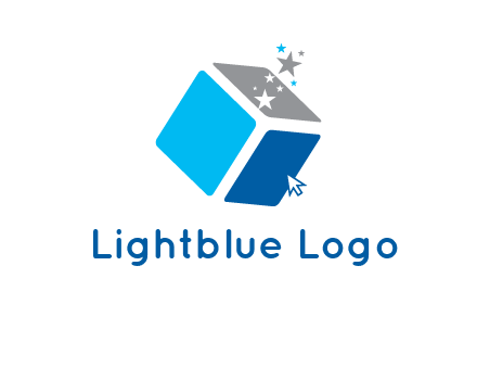 stars with 3D block logo