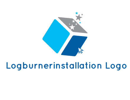 stars with 3D block logo