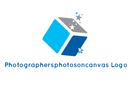 stars with 3D block logo