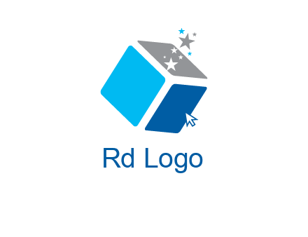 stars with 3D block logo