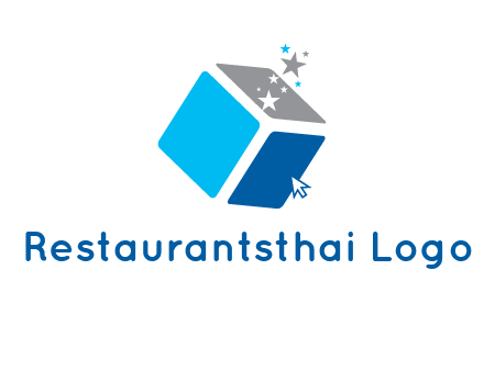 stars with 3D block logo